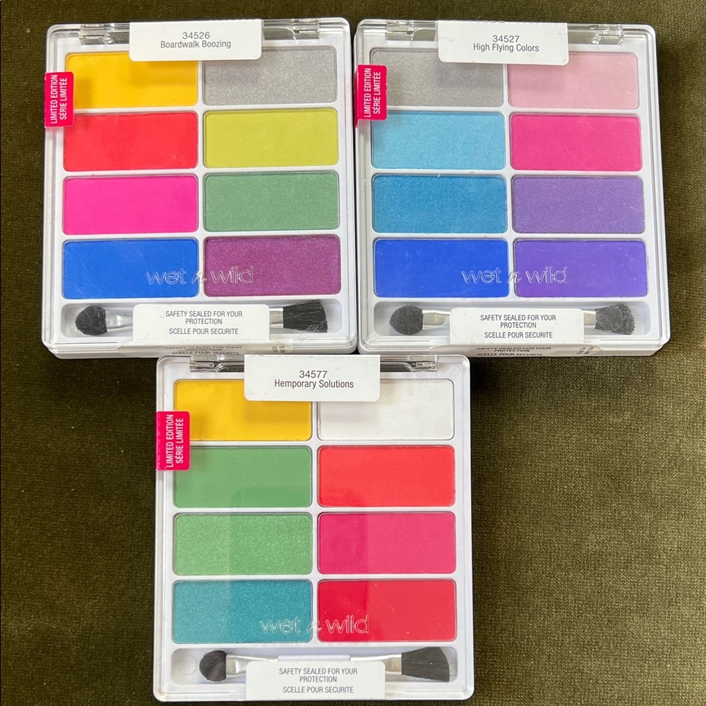 wet n wild Bright Multi-Palette Trio — Neon Pink, Blue, Green & Yellow Shades